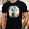 T-Shirt Men Cactus Motif Cotton Size S To 5XL