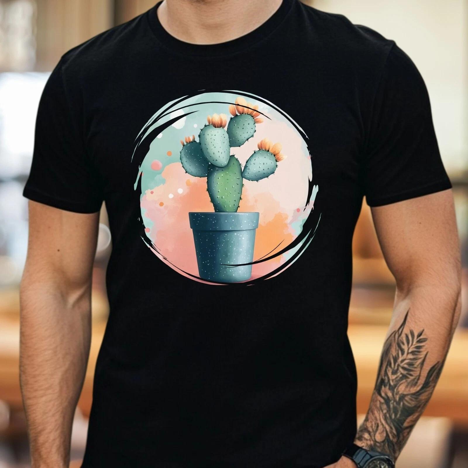 T-Shirt Herren Kaktus Motiv Baumwolle Größe S bis 5XL S