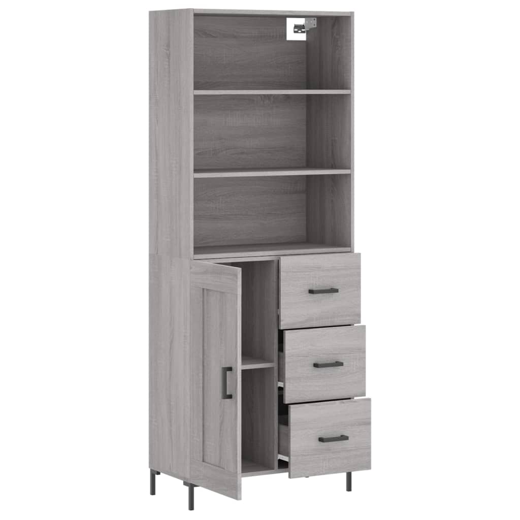 Aparador Sonoma Gris 69,5 x 34 x 180 cm Tablero de Partículas