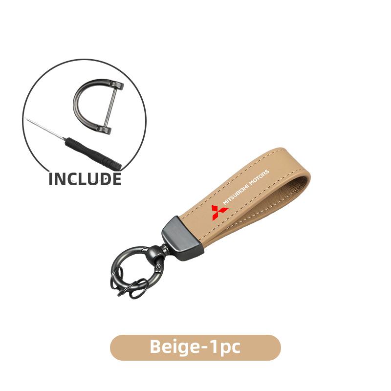 cxytvd1 Leather Simple Unisex Auto Logo Keychain Key Ring Chain Holder For Mitsubishi Outlander Lancer L200 ASX Pajero Grandis Eclipse