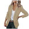 Women's Casual Lapel Open Front Cardigan Long Sleeve Work  Suit Jacket Coat