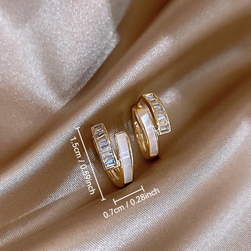 Elegant Zirconia Double Layer Drip Earrings - Luxurious and Versatile Fashion Ear Studs for Women
