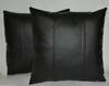 Attractive Black Pillow Cushion Leather Set Genuine Decor Cover Soft Lambskin
