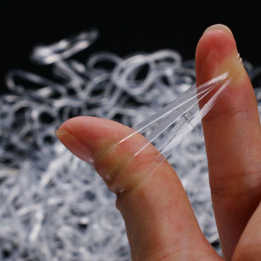 Transparent Clear Hair Styling Tool Women 500 Pcs Hair Ties Ponytail Holder Ropes Rubber Hair Band