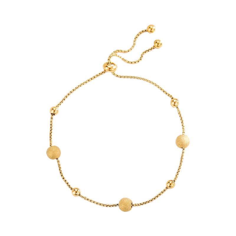 Elegant Gold Bead Titanium Steel Bracelet: Trendy, Versatile, and Chic Women's Accessory