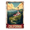 Vintage Metal Sign California State 8x12 Inch Wall Decor Home Kitchen Bedroom Gift