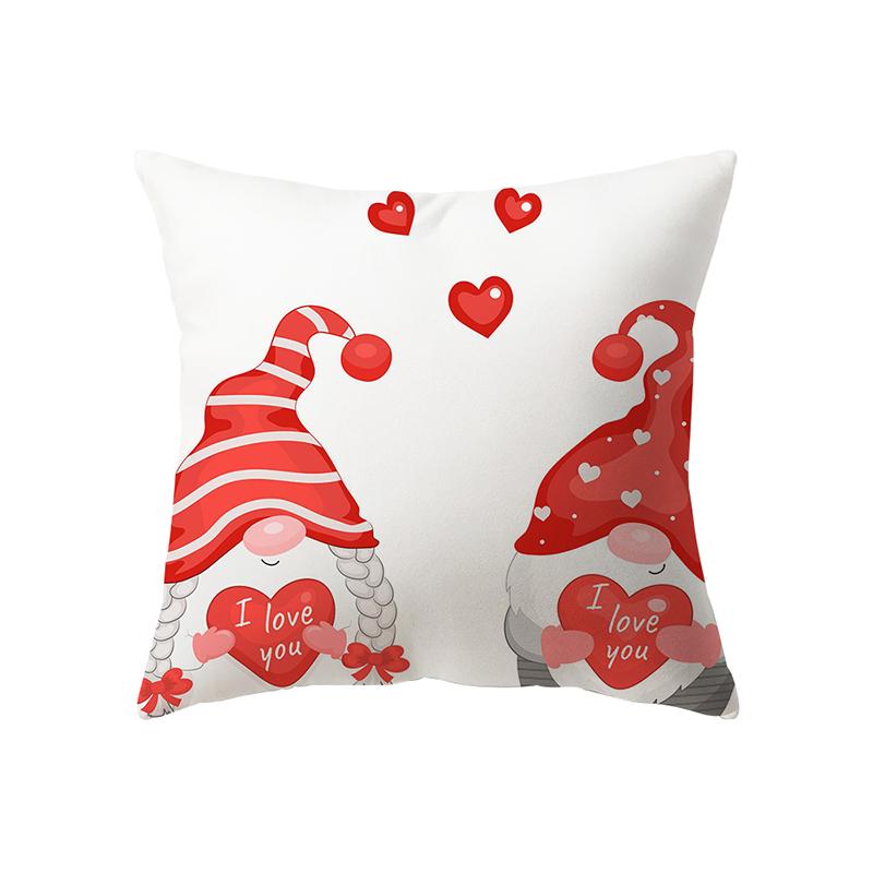 Merry Christmas Cute Dwarf Print Pattern Cushion Cover Home Living Room Sofa Decoration Polyester Pillow Pillow Cover