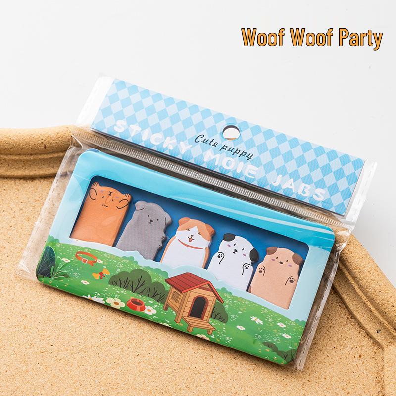 Cute Cartoon Animal Paradise Sticky Notes with Writable Index Tabs for Students