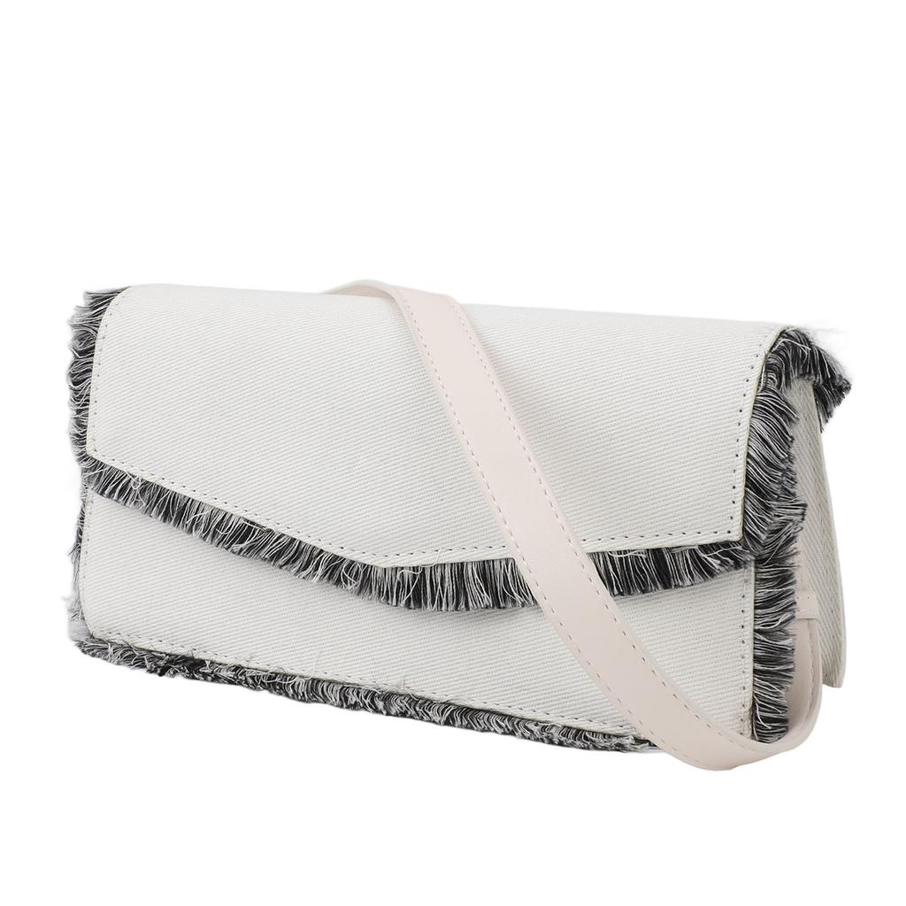 Underarm Bag Simple Stylish Shoulder Bag Ample Storage Space Fringe Handbag for Daily Outings