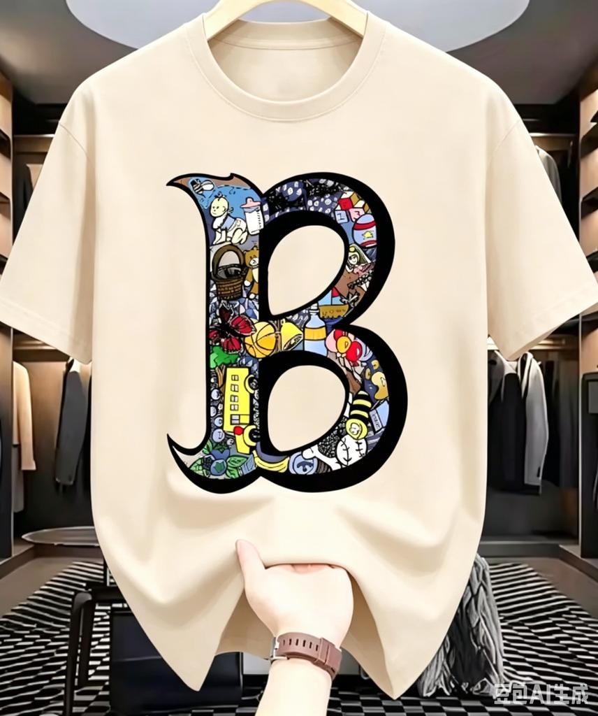 Summer Unisexs Cotton Sports Casual Fashionable Loose Plus Size Creative BLetter Printed Round Neck Short Sleeved TShirt Top