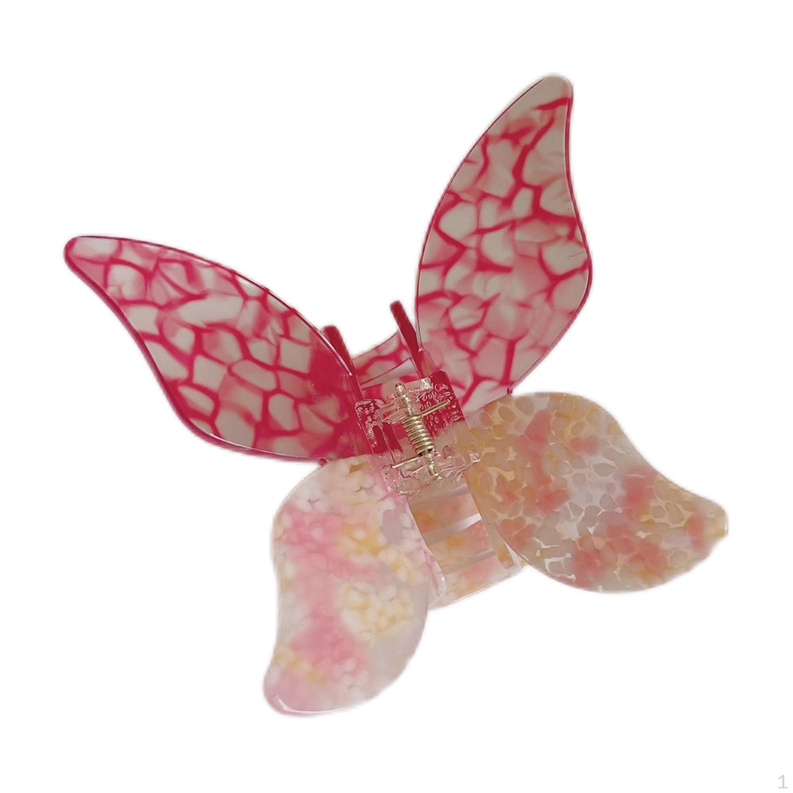 

Butterfly Hair Hairpins Barrette Barrettes Jaw Clamps Big Hairpin for Decorative Birthday Pink