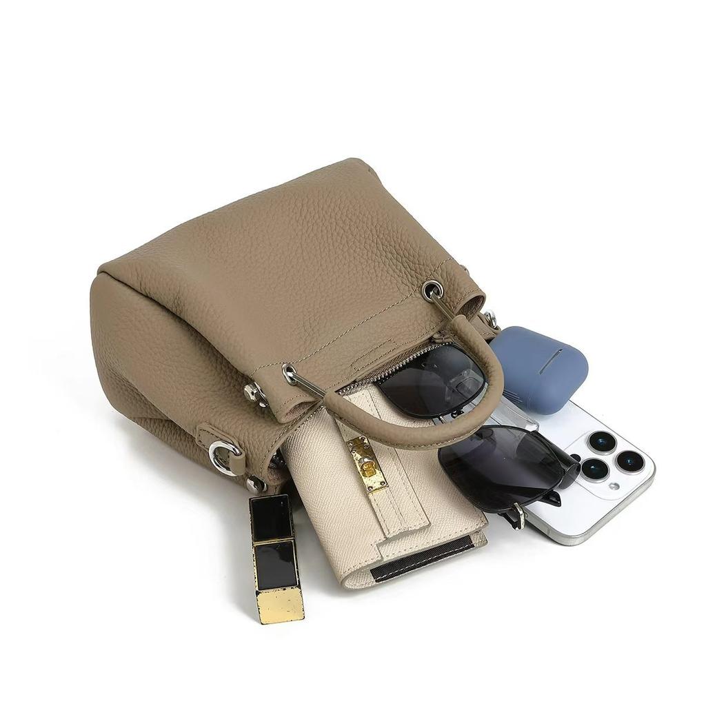 Minimalistische Leder-Schultertasche für Damen, Vielseitige Französische Weichleder-Crossbody-Handtasche