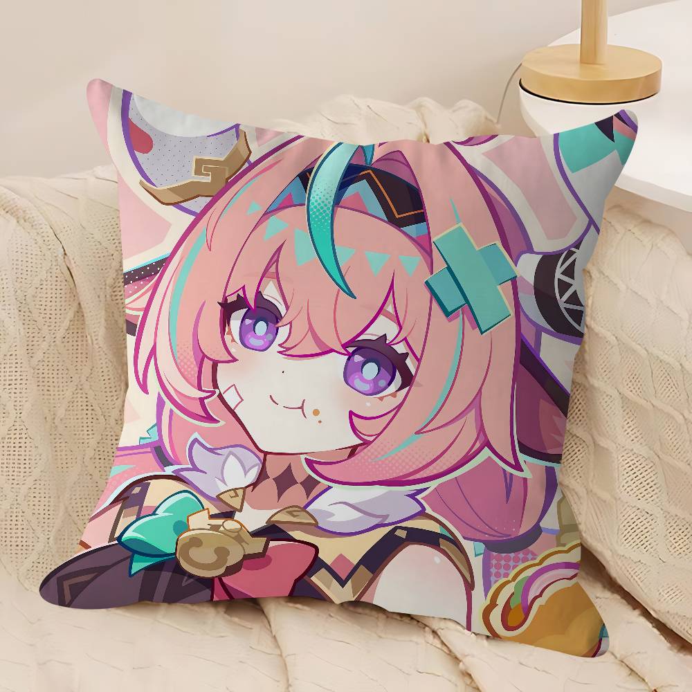 Genshin V-Varesa Cushion Cover Pillow Cover Decor Pillowcase Printed Cushion Case For Couch