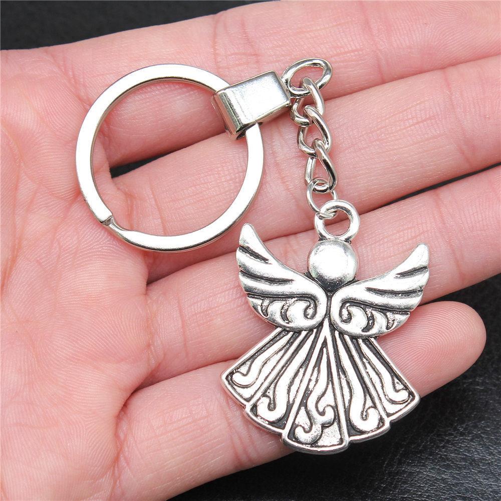 30mm Keychains Wings Angel Feathers Vintage Jewelry Supplies QY001