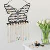 NiHome Butterfly Wall Mounted Jewelry Organizer, Decorative Metal Earring and Necklace Holder for Bedroom, Vanity, or Closet, Stylish Organizer with