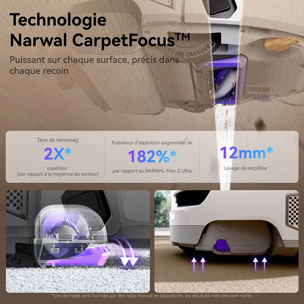 Narwal Flow Robotdammsugare 22000Pa Hyper Sugkraft, Självrengöring i Realtid, AI-driven Hinderundvikning