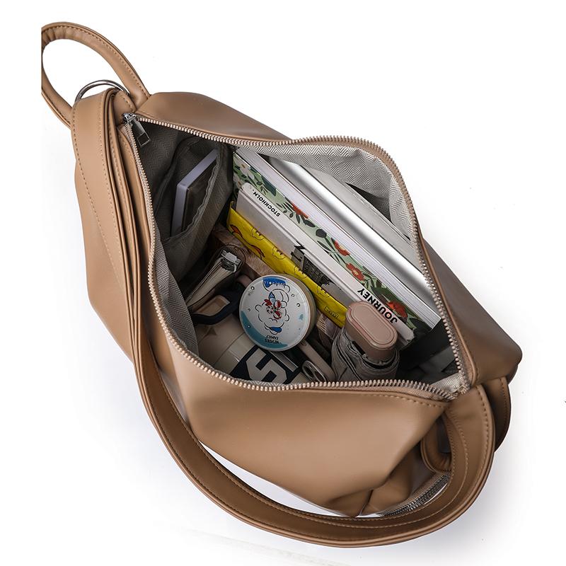 Women's Multifunctional Shoulder Bag Commuter Business Backpack Solid Color Crossbody Bag