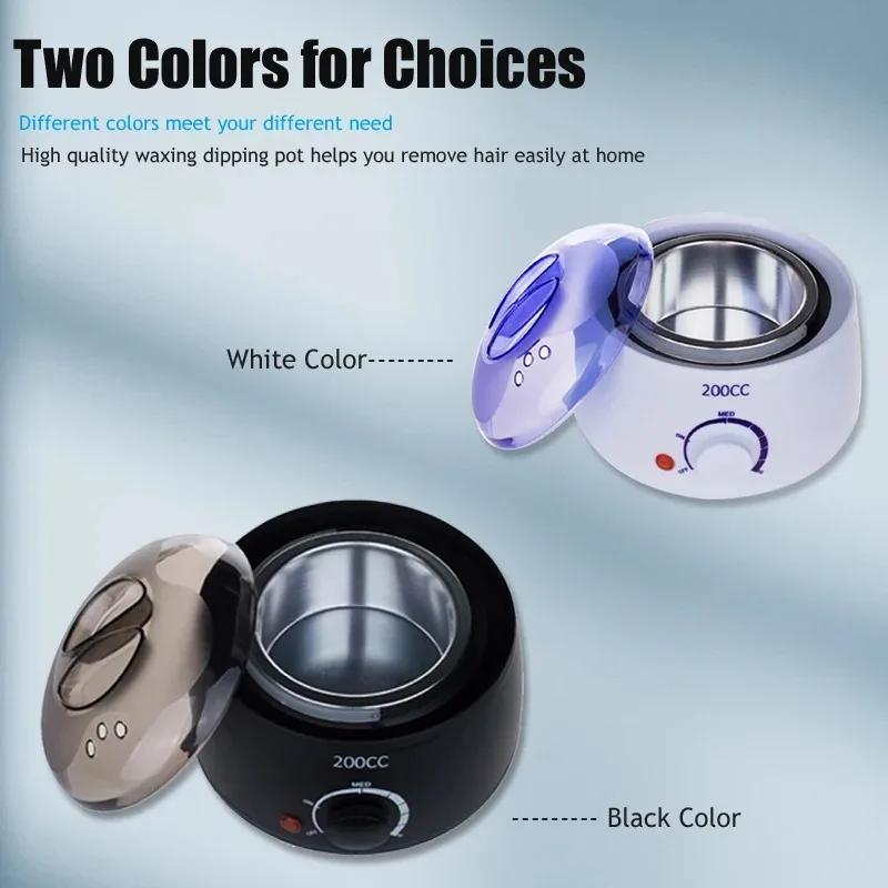 200ml Wax Heater Warmer Machine For Hair Removal Depilation Wax Dipping Epilator Paraffin Pot and Wood Sticks Kit