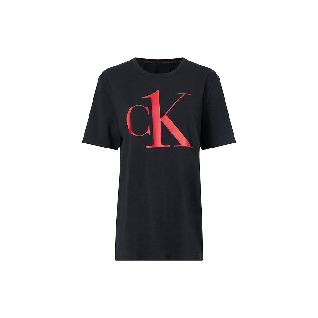Calvin Klein Letter Print Crew Neck Fitted Short Sleeve T-Shirt Men Tops Black NM1903E-6N9