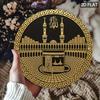 Islamic Metal Wall Art Mosque Aluminum Plaque Black Gold Masjid Al Aqsa Design Modern Home Decor