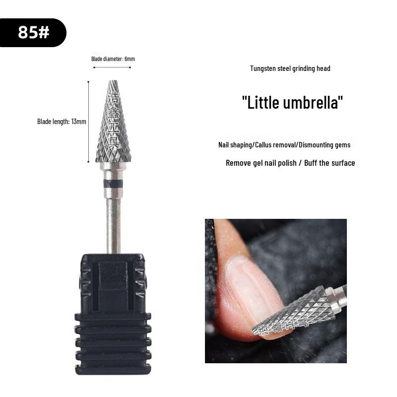 Stożkowy frez do paznokci ze stali wolframowej do usuwania lakieru żelowego