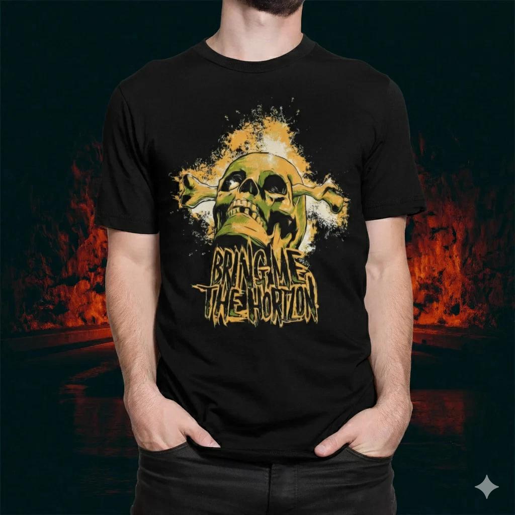 Unisex Adult Casual Music Bring Me The Horizon Skull Graphic T-Shir... S