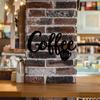 1pc Coffee Hanging Wall Sign – Metal Wall Decor with Coffee Cup Design, Black Wall Art for Coffee Bar, Stylish Home Decoration