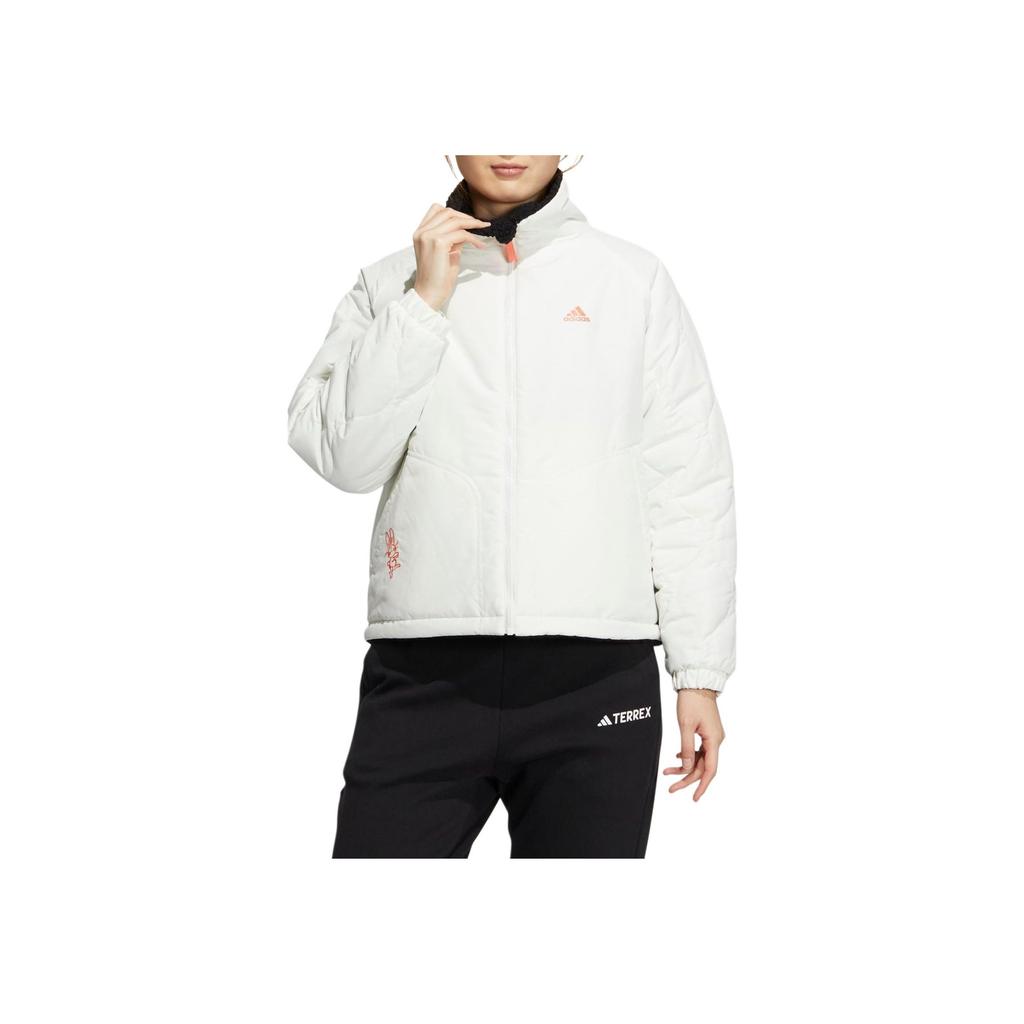 Adidas Sherpa Reversible Hooded Sports Cotton Jacket Women Jacket Black HY7218