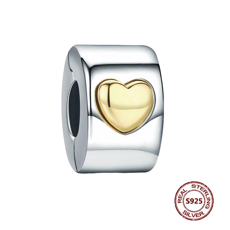 Clipe encantos caber pulseiras originais colorido zircão fivela s925 prata espumante contas redondas diy jóias fazendo acessório