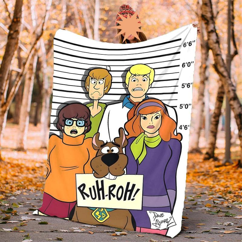 Scooby Doo Flannel Blanket Soft Warm All-Season Throw, Design for Camping, Car Travel, Hiking Sofa, Bed, Office Perfect Gift for Parties