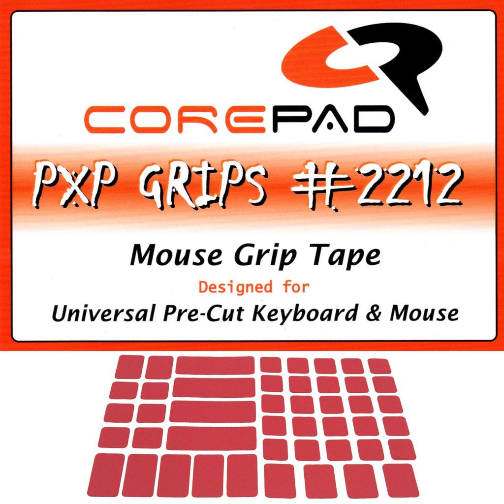 Corepad PXP Grips Universal Pre-Cut Keyboard & Mouse Grip Tape (Red)