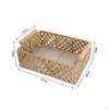 Wicker Basket with Handles Rectangular Storage Shallow