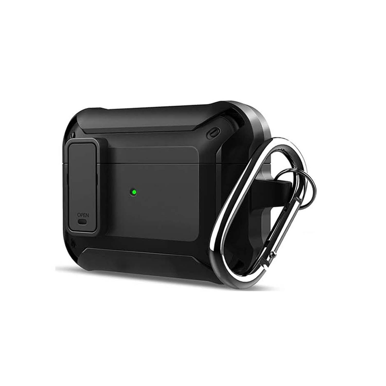 

Модернизированный защитный чехол для Airpods 3 3-го поколения, противоударный защитный чехол с надежным замком чёрный