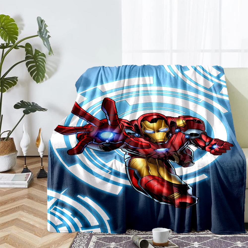 Iron Man Theme Printed Blanket - Perfect for Couch, Bed, Travel & Outdoor Use | Machine Washable, Cozy & Durable.