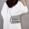 Bag Women's Autumn and Winter New Stray Bag Silver Women's Bag Crossbody Bag Small Golden Ball Chain Small Square Bag