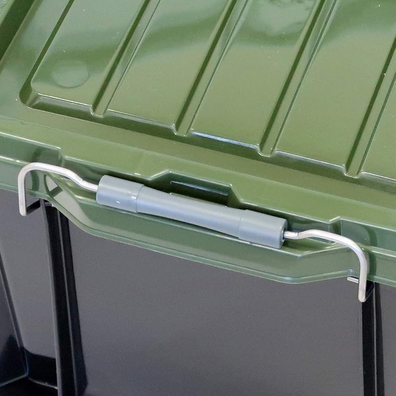 JEJ Astage Storage Box [X Series NT Box #22] Black Green, Disaster Prevention, 38cm (W) x 54.5cm (D) x 18cm (H), Made in Japan, Stackable