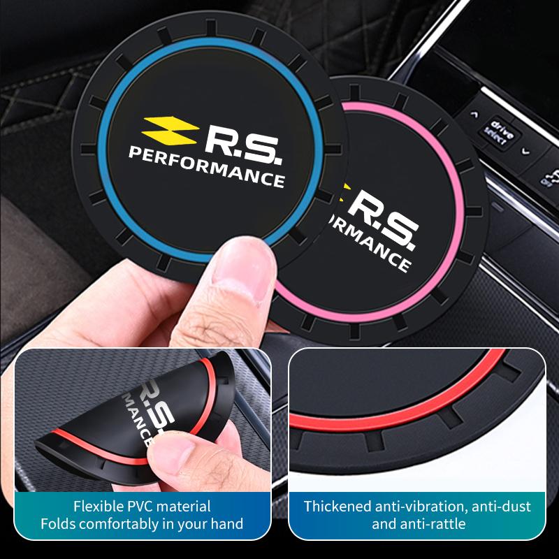 2pcs Silica Gel Car Coaster Water Cup Holder Anti Slip Pad Mat For Renault Arkana Captur Twingo Talisman RS Line Logan Duster HH8