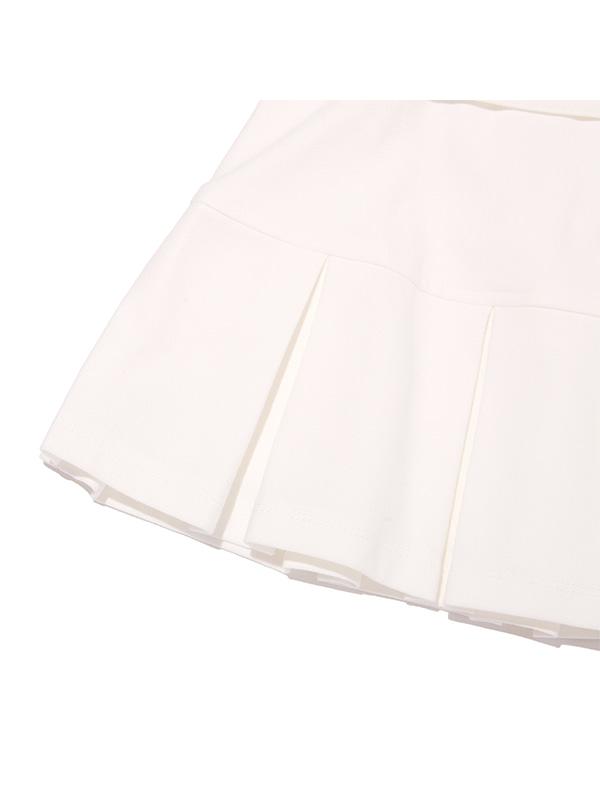 Kirsh Ribbon Point Pleated Skirt Pants [White]