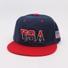 USA Flag Embroidered Flat Brim Snapback Hat, Adjustable American Patriotic Baseball Cap for Men Women