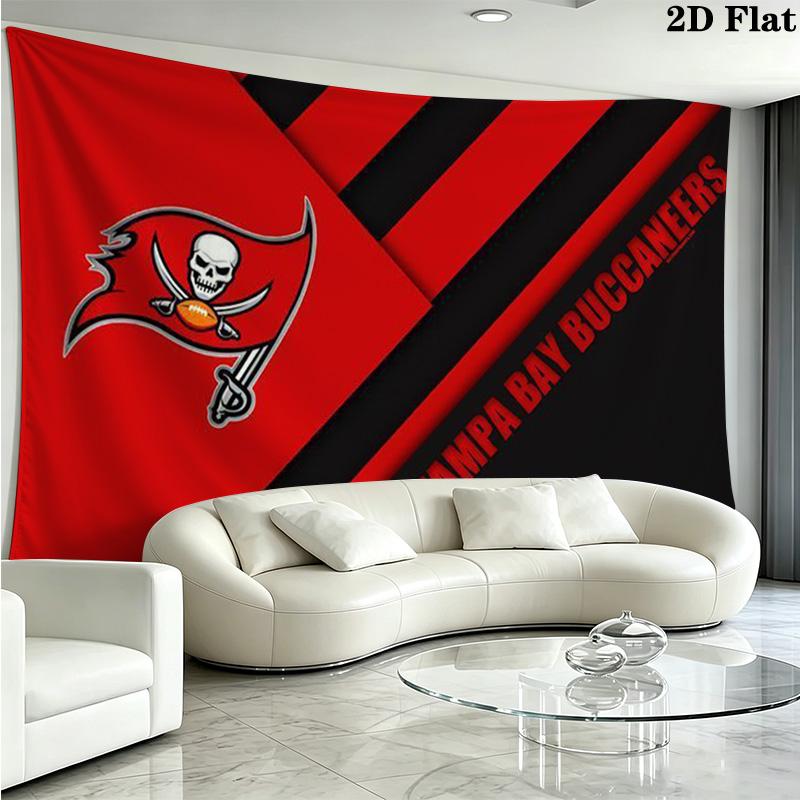 Tampa Bay Buccaneers Logo Wall Tapestry Aesthetic Wall Hanging Printed Fabric Blanket Decorative Tapestries for Bedroom Living Room Home Decor