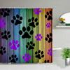 Cartoon Animal Plant Shower Curtains Flower Dog Paw Print Christmas Kid Home Decor Fabric Bath Curtains Bathroom Accessories Set