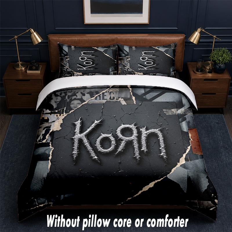 Set Biancheria da Letto Korn Design 1 Copripiumino + 2 Federe Morbido Traspirante Biancheria da Letto per la Casa