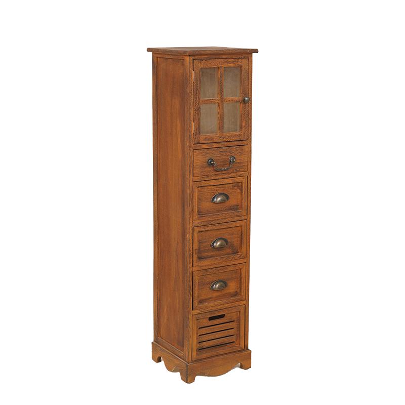 American Solid Wood Narrow Five-Drawer Sideboard and Bedside Cabinet