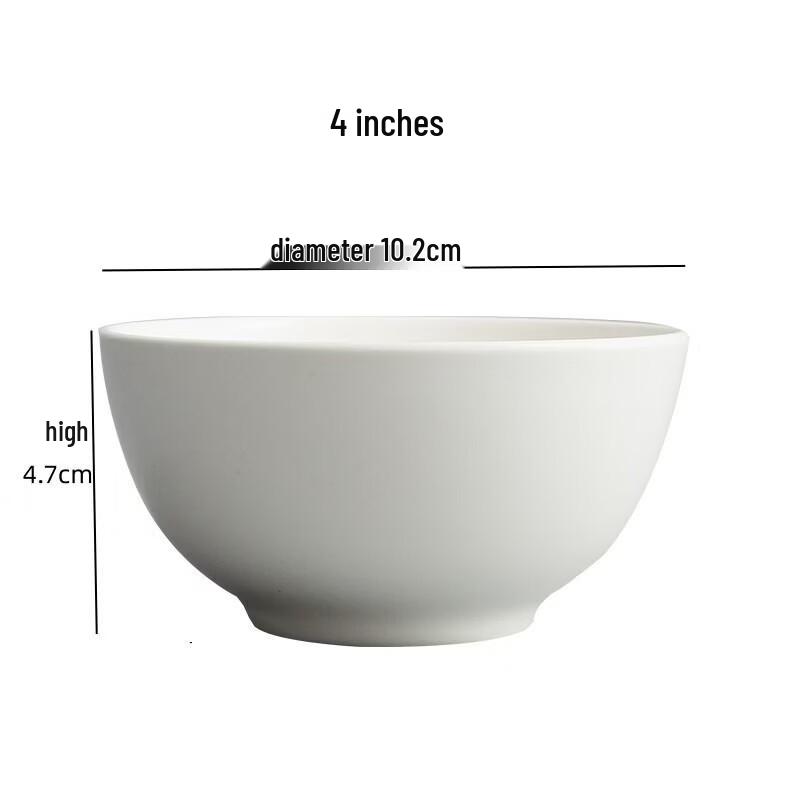Pure White Ceramic Rice Soup Bowl