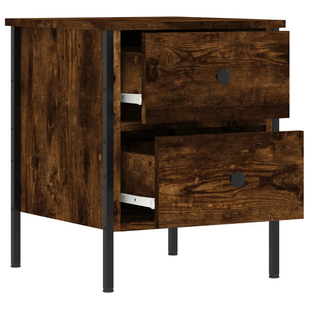 Nightstand Smoked Oak 40x42x50 Cm Engineered Wood