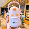 Adorable Pet-Inspired Girls' Thermos Cup - 316 Stainless Steel, Large Capacity, with Straw