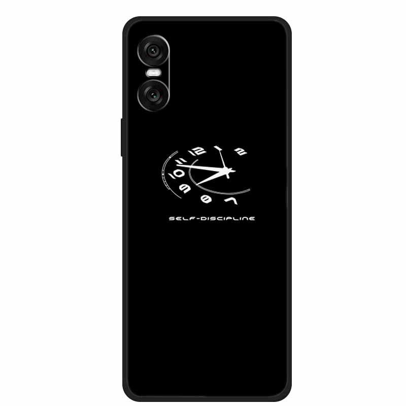 

Compatible Sony 10 VI 2024 Phone Case - Black TPU with Hollow Simple Lines Design Sony 10 VI 2024