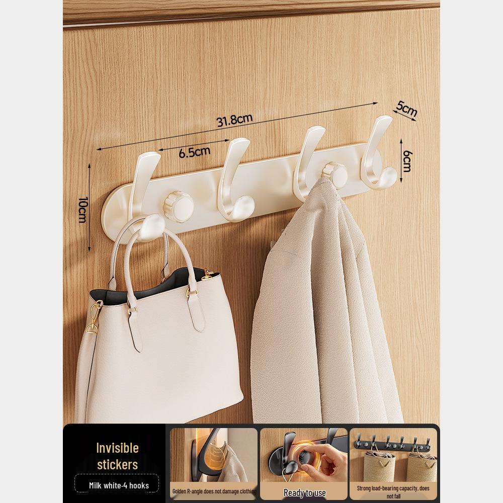 Wall-Mounted No-Drill Entryway Coat and Hat Rack with Hooks