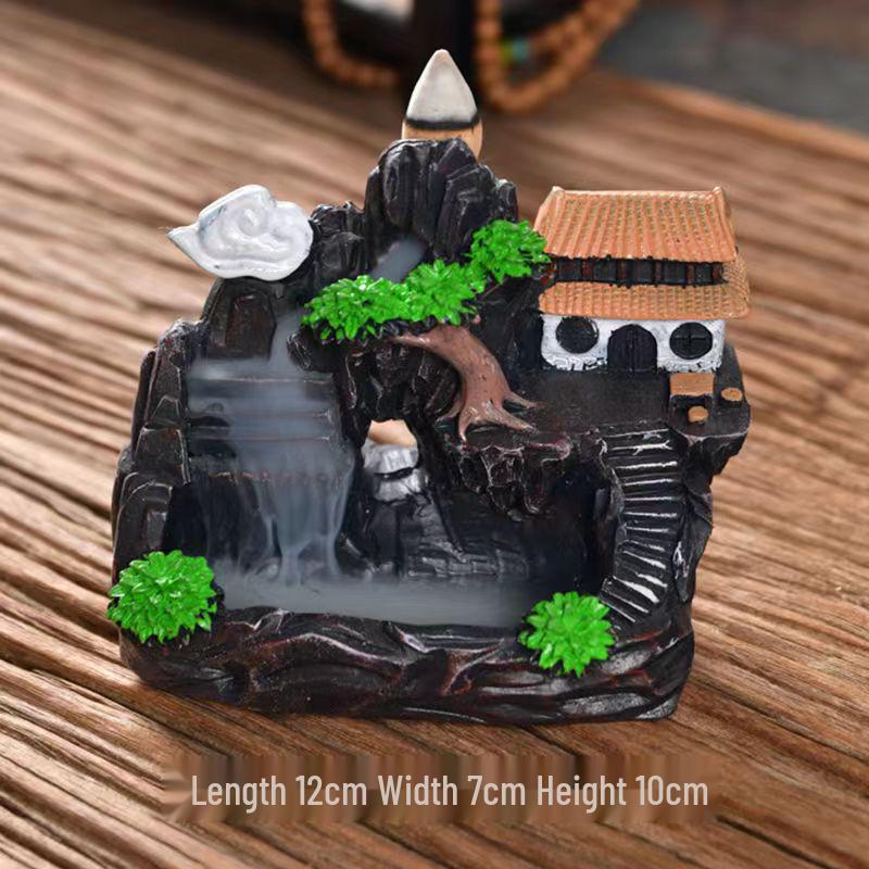 Retro Resin Backflow Incense Burner for Home and Tea Ceremony