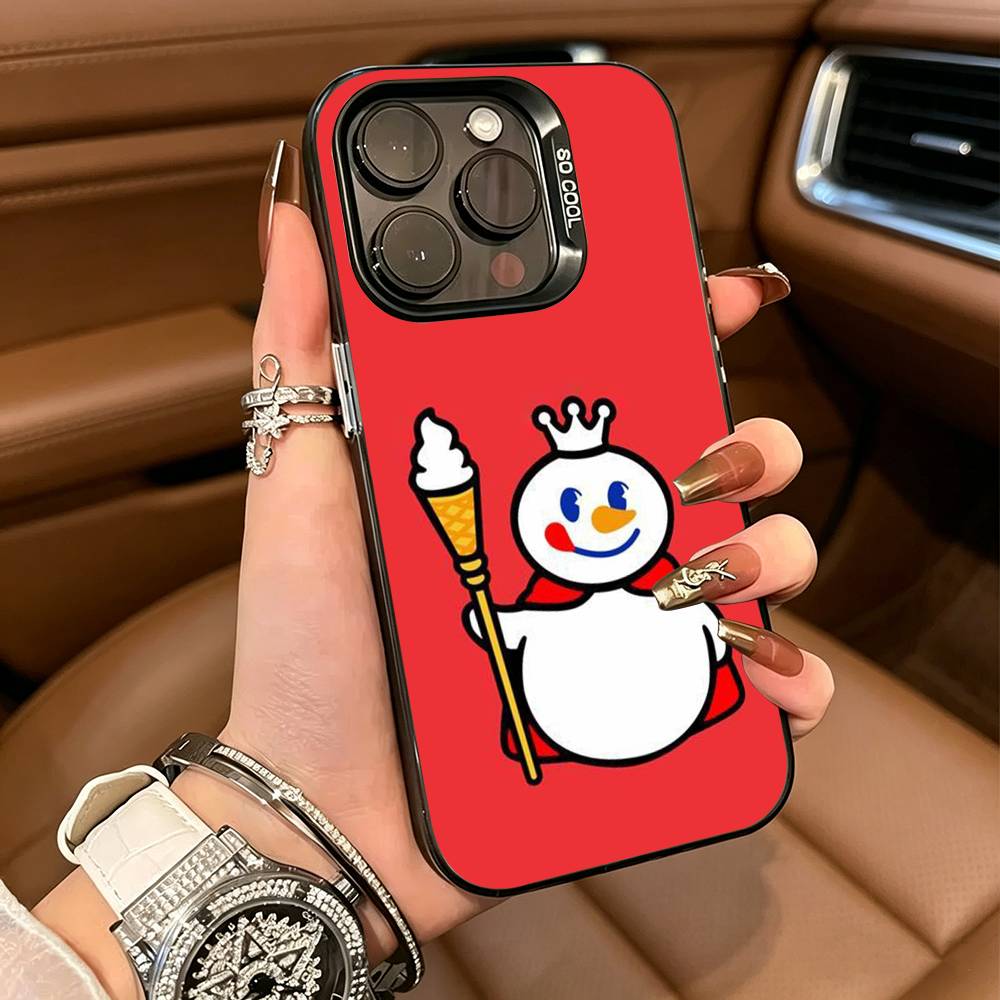 Mixue Ice Cream Tea Phone Case For iPhone 17,16,15,14,13,12,11 Plus Pro Max Colored Silver Phone Case